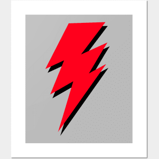 Triple, Red, Lightning Bolt Posters and Art